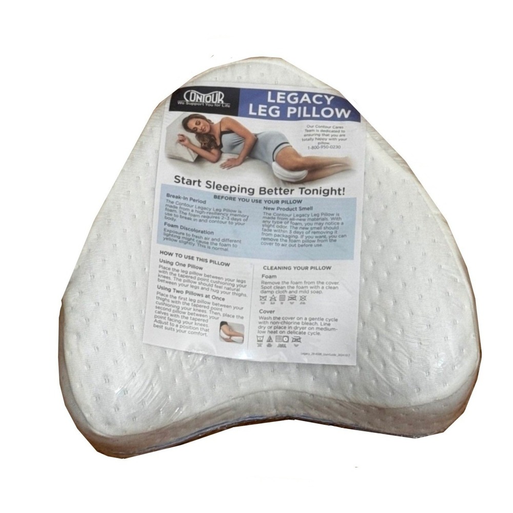 Contour Legacy Leg Pillow Memory Foam Orthopedic Side Sleeper Back Hip Support